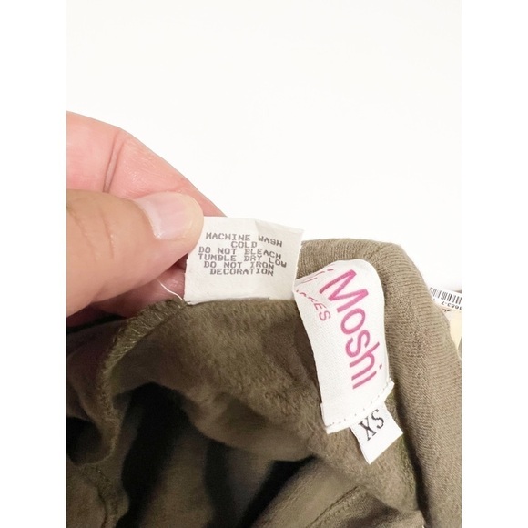 Moshi Moshi LA Womens 90s Y2K Olive Green Cropped Jogger Pant Sz XS - Picture 8 of 10